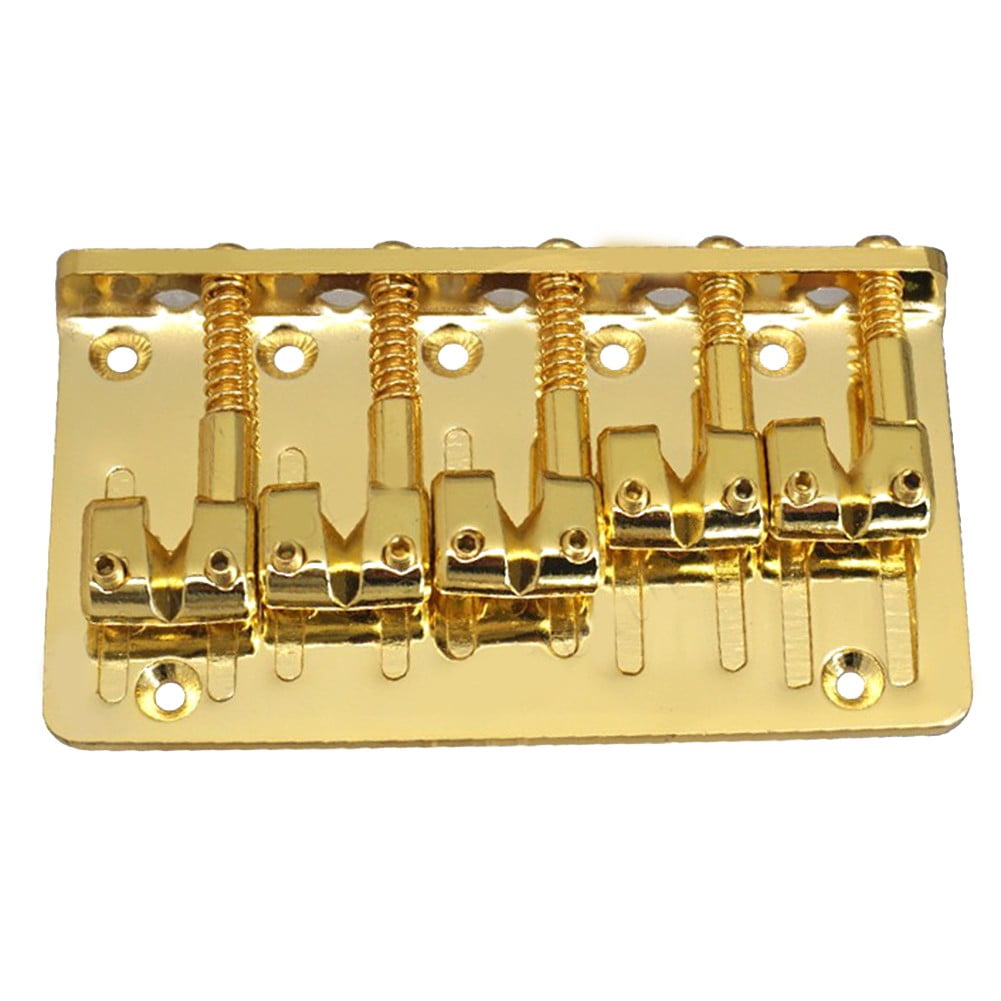 Hot Sales Adjustable 5-string Hardtail Bridge Guitar Saddles Screws Electric Box Guitar Plate Instrument Bass Bridge For Guitar