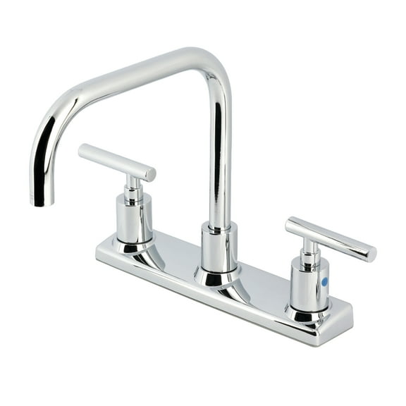 Kingston Brass FB2141CML Manhattan Two-Handle 2-Hole 8" Centerset Kitchen Faucet in Polished Chrome