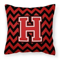 Carolines Treasures CJ1047-HPW1414 Letter H Chevron Black & Red Fabric Decorative Pillow