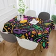 thumbnail image 5 of Coolnut Mardi Gras Rectangle Tablecloth, Spill-Proof Polyester Table Cloth, Table Cover for Kitchen Dining Picnic Holiday Party Decoration, 60"x60", 5 of 7