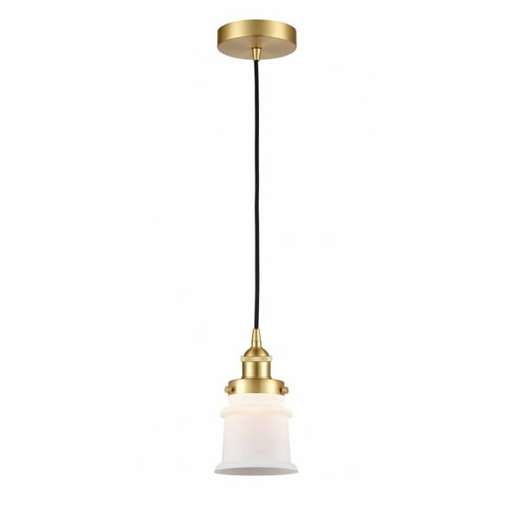 616-1PH-SG-G181S-LED-Innovations Lighting-Canton - 1 Light Mini Pendant In Industrial Style-10 Inches Tall and 6 Inches Wide Satin Gold Matte White
