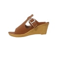 thumbnail image 3 of VOAVEKE Sandales Marron pour Femmes, Sandales pour Femmes, Mode Décontractée d'Été Style Couleur Unie Bouche de Poisson Grand Rayure Compensées Marron 6, 3 of 7