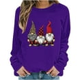 thumbnail image 4 of Uootdi Christmas Long Sleeve Gift Shirt for Women Oversized Christmas Lights Christmas Bern-ese Mountain Dog Christmas Gnome M erry Christmas Sweatshirt, 4 of 6