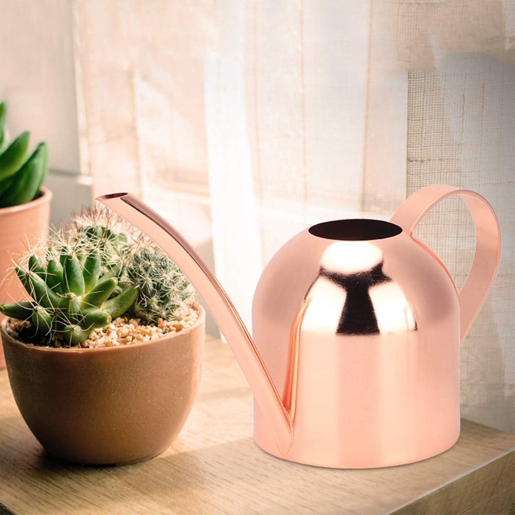 500 ml Stainless Steel Watering Can, Watering Can with Long Spout, for Indoor and Outdoor Indoor Plants (Gold) - ROSE GOLD