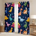 thumbnail image 2 of Feelyou Teens Kawaii Dinosaur Curtains Pack of 2 (42x84 Each), Cartoon Jungle Dino Curtains Blackout, Cute Animal Theme Bedroom Curtains, Blackout Curtains Bedroom Decor, 2 of 6