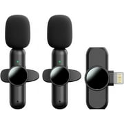 TYPPKMM 2 Pack Wireless lavalier Microphone Suitable for iPad and iPhone, no Need to Set up Plug and Play, for All-Around Recording of Vlog in Online Live interviews