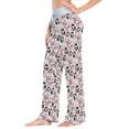 thumbnail image 3 of ALAZA Cat on Cherry Branch Women's Comfy Pajama Pants Sleepwear Wide Leg Drawstring Bottoms L, 3 of 7