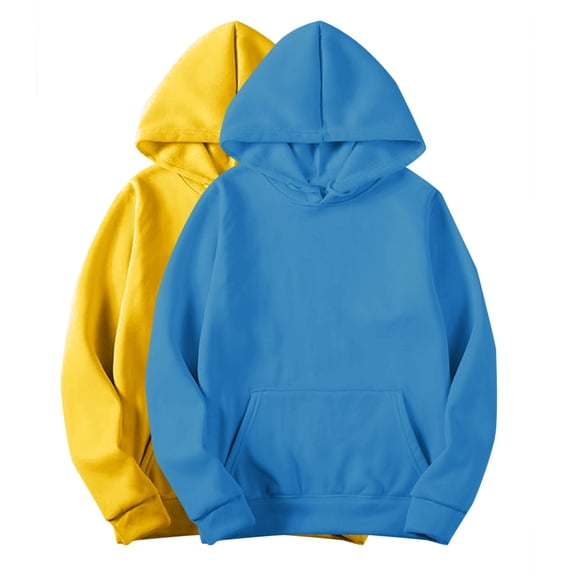 Lmnyox 2 Pack Sweatshirts for Women Casual Basic Long Sleeve Solid Hoodies with Pocket Loose Hooded Pullover