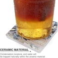 thumbnail image 3 of GZHJMY Printed Square Marble with Flowers Ceramic Coasters with Cork-Backed for Coffee Drink Cup Mat Absorbent Stone Coaster Set of 6, 3 of 4