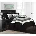 thumbnail image 4 of Chic Home Chateau Lyon 10-Piece Pieced Color Block Bed in a Bag Comforter Set, King,Black, 4 of 6