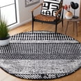thumbnail image 2 of SAFAVIEH Glamour Andreas Geometric Area Rug, Black/Ivory, 6' x 6' Round, 2 of 8