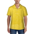 thumbnail image 5 of KLL Men's Hawaiian Shirt Short Sleeve Button Down Beach Shirts-Yellow Glitter, 5 of 6