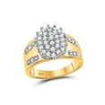 thumbnail image 1 of 10kt Yellow Gold Womens Round Prong-set Diamond Oval Cluster Ring 1/2 Cttw, 1 of 4