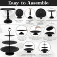 thumbnail image 6 of 8 Pcs Cake Stand Black Metal Dessert Table Display Set, 3-Tier Cupcake Stand, Cake Display Tower and Cookie Tray Rack Serving Tray for Birthday Party, Weddings, Baby Shower (Black), 6 of 14