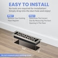thumbnail image 5 of 2x10 Inches Heavy Duty Walkable Floor Register Easy Adjust Air Supply Lever Floor Vents - Charlotte Design - Vent Cover for Home Floor - Satin Nickel, 5 of 8