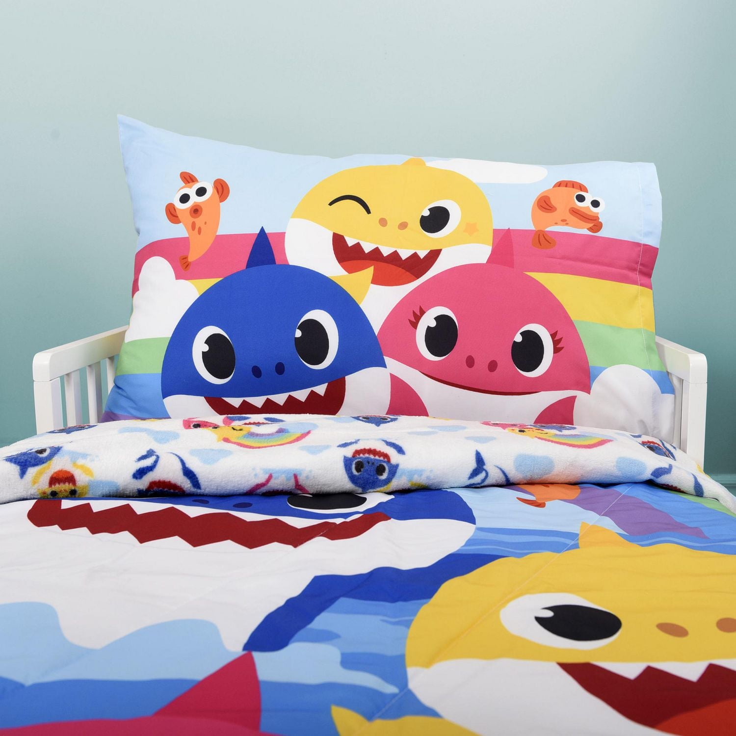 Baby Shark 2 Piece Toddler Bedding Set including Comforter and Pillowcase