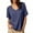 Dark Blue, variant on Vrorvz Cap Sleeve Shirt for Womens V Neck Shirts Button up Top Spring Summer Casual Work Blouses