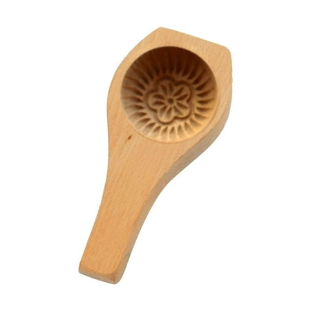 

uyhgjm Kitchen Wooden Baking Moon Cake 3D Flower Pattern Decoration Tools Chocolate Pumpkin PieGift For Family Mooncake Wooden