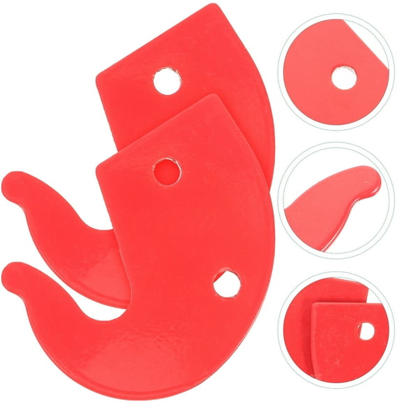 FELTECHELECTR 2Pcs Ladder Safety Hooks Red for Reliable and Durable Use on Roofs