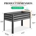 thumbnail image 4 of KING BIRD 2PCS 47"×24"×32" Raised Garden Bed with Legs Galvanized Steel Metal Elevated Garden Planter Box for Outdoor Gardening Dark Grey, 4 of 12