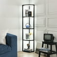 thumbnail image 6 of FENLO Fantasy Edge PRO 66-Inch Modern Glass LED Corner Floor Lamp with Shelves, 6 of 6