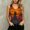 Orange, variant on ZGRBOU V Neck Ribbed Knit Tank Tops for Women Funny Witch Scene Print Shirts Gothic Holiday Sleeveless Tee