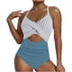 thumbnail image 1 of Traje de baño de una pieza para mujer, conjuntos de bikini para mujer, nuevo traje de baño de talla grande con tirantes colgantes en el cuello y espalda descubierta para mujer., 1 of 7