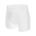 thumbnail image 2 of Hansber Kids Girls Sparkle Dance Shorts Shiny Stretch Compression Shorts Gymnastics Figure Skating White 6, 2 of 5