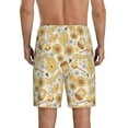 thumbnail image 2 of Balery Honey Honeycomb Men's Cotton Knit Pajama Shorts Waistband & Pockets,Short Pajama Pants-Large, 2 of 8