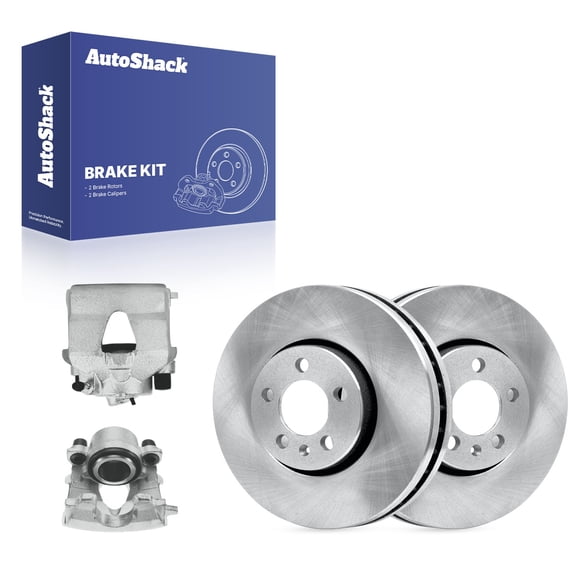 AutoShack Front Vented Brake Rotors   Calipers 4-PC Brake Kit Replacement for 2013-2017 Volkswagen Polo 1999-2002 Volkswagen Golf 11.32" (287.5 mm)