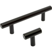 Mainstays Simple Round 3 in. (76 mm) Matte Black Cabinet Drawer Bar Pull (2-Pack)