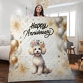 thumbnail image 2 of Happy Anniversary Poodle Celebrates Wedding Love Family Party Quilt Blanket Poodles Dog Lover Gifts Idea Cozy Comforter Throw Blanket - 01015, 2 of 5