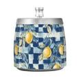 thumbnail image 7 of Yayeee Ashtray with Lid for Cigarette Smokeless Stainless Steel Home Ash Holder, Retro Plaid Lemon, 7 of 7