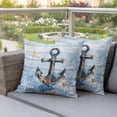 thumbnail image 5 of Outdoor Pillow Covers Nautical Anchor Starfish Coral Waterproof Pillow Cases 24x24 Set of 2, Summer Coastal Nautical Theme Throw Pillow Cover Pillowcase for Patio Balcony Couch Garden, 5 of 9