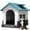 Blue, variant on Dextrus Folding Large Dog House Outdoor Plastic Doghouse with Adjustable Skylight and Elevated Base Water Resistant Pet House for Small, Medium, and Large Dogs