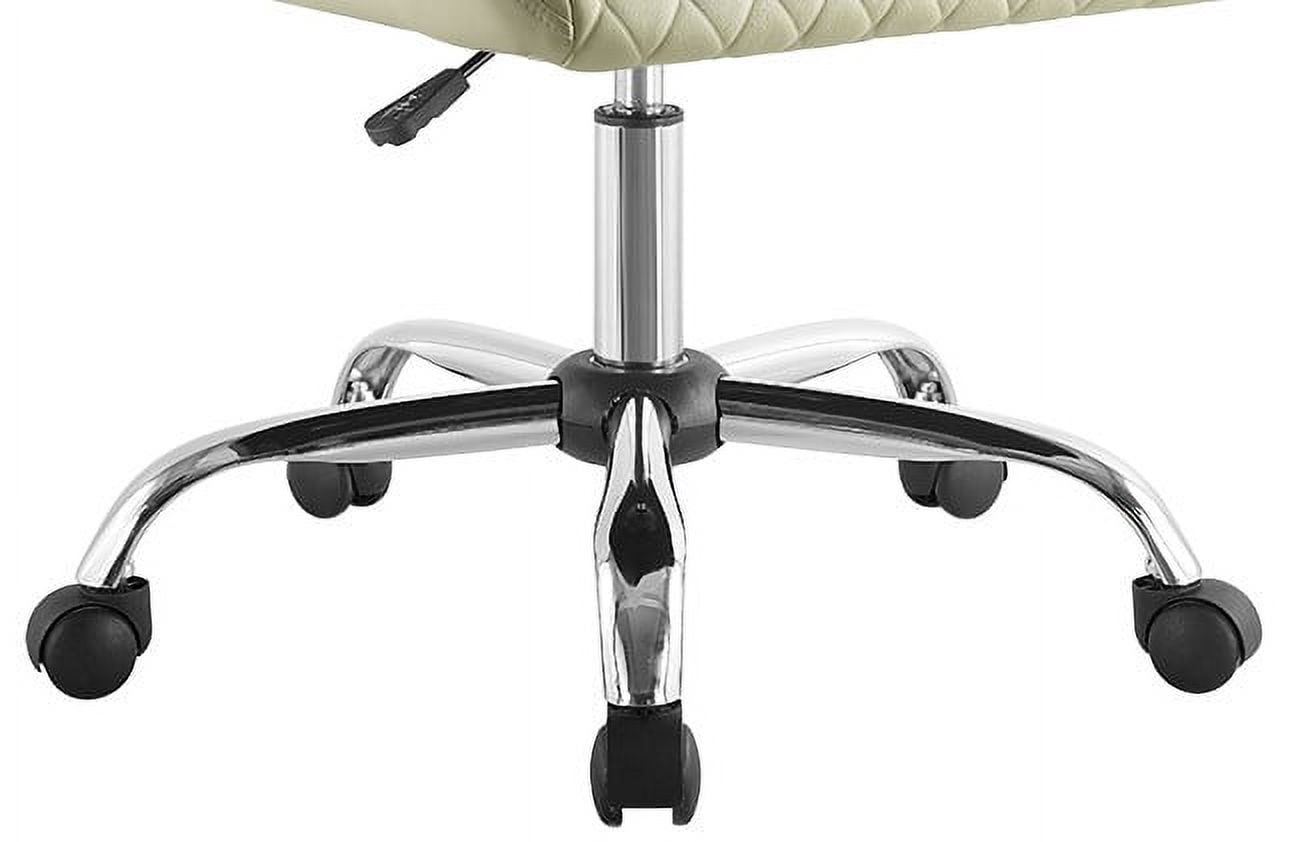 Mainstays Faux Leather Quilted Mid-Back Swoop Arm Rolling Office Desk Chair, Multiple Colors