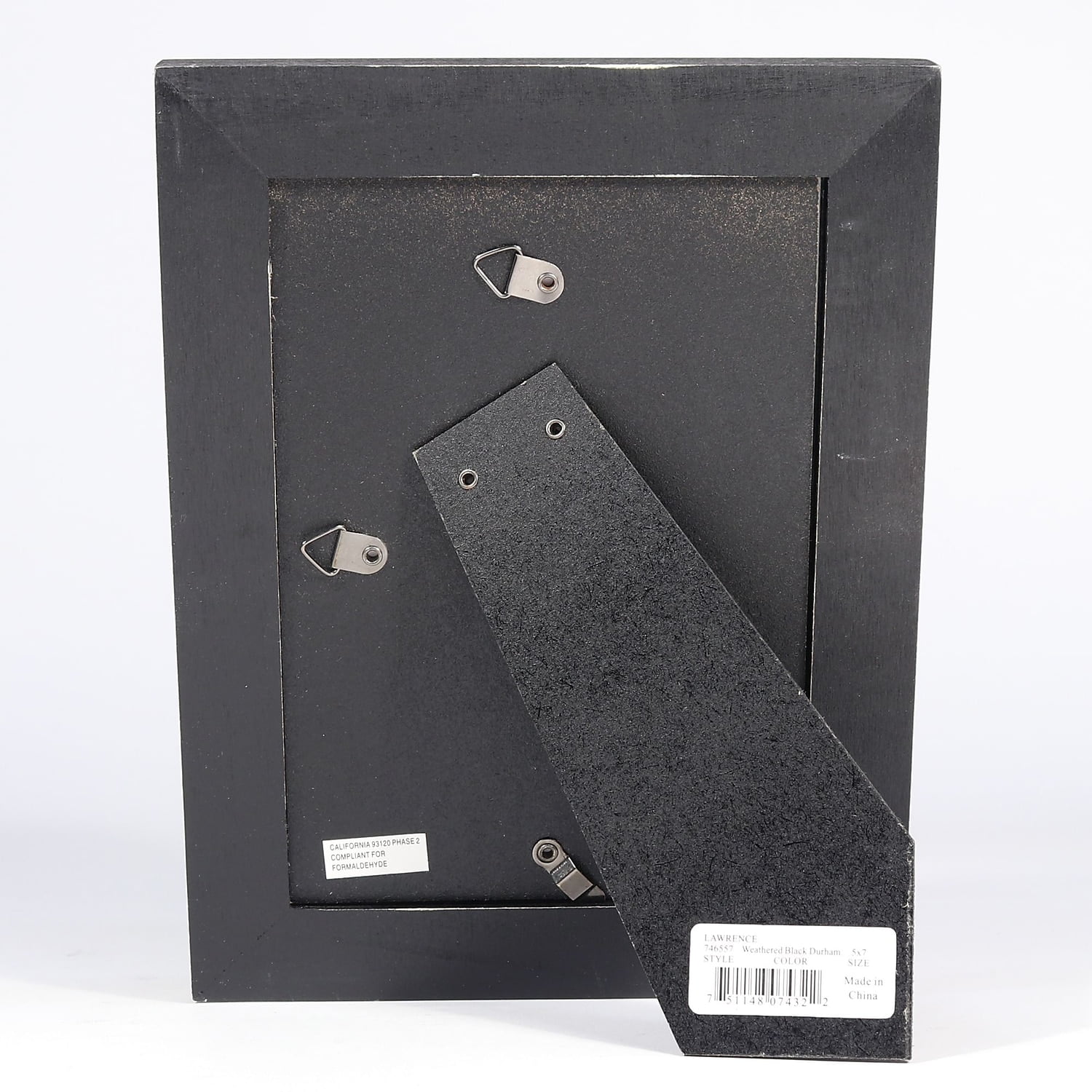 5x7 Durham Weathered Black Wood Picture Frame