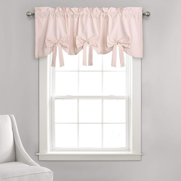 Cortina de ventana con cenefa Lush Decor Melody Bow Blush, 45 x 132 cm