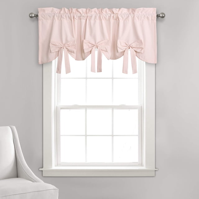 Cortina de ventana con cenefa Lush Decor Melody Bow Blush, 45 x 132 cm