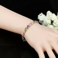 thumbnail image 3 of Sparkling White Cubic Zirconia Colorful Leaf Women Link Chain Bracelets Bangles, 3 of 9