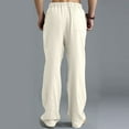 thumbnail image 7 of XAOWF Men'S Linen Casual Pants Breathable Solid Color Oversized Loose Fit Slacks With Multiple Pockets 2025 Relaxed Fit Trendy Trousers, 7 of 7