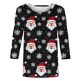 thumbnail image 4 of Luxalzxs Women Plus Size Merry Christmas Shirt Oversized Xmas 3/4 Sleeve Casual Crewneck Holiday Blouse Tee Shirts, 4 of 5