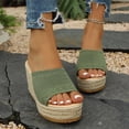 thumbnail image 5 of Samdudou Women Open Toe Espadrilles Platform Sandals Bohemia Summer Wedges Casual Thick Sole Add Height Shoes Fashion Summer Outdoor Beach Slides For Beach, Wedding, 5 of 7