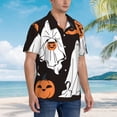 thumbnail image 2 of Lsque Halloween Ghosts And Pumpkins pattern Hawaiian Shirt for Men, Unisex Summer Beach Casual Short Sleeve Button Down Shirts-Large, 2 of 9