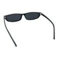 thumbnail image 7 of Womens Classy Think Plastic Narrow Rectangle Cat Eye Mod Fashion Sunglasses All Black, 7 of 7