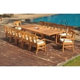 thumbnail image 3 of Grade-A Teak Dining Set: 12 Seater 13 Pc: 122" Caranas Double Extension Rectangle Table And 12 Osborne Arm Chairs Outdoor WholesaleTeak #WMDSWVm, 3 of 4