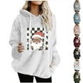 thumbnail image 5 of qucoqpe Womens Christmas Wool Fuzzy Fleece Hoodies Sweatshirts 2025 Casual Long Sleeve Baggy Pullover Sweater Tops Winter Clothing with Pockets, 5 of 5