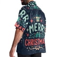 thumbnail image 3 of Christmas Font Men's Button Down Hawaiian Print Short Sleeve Casual Summer Beach Shirts, 3 of 6