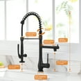 thumbnail image 3 of CoSoTower Commercial Kitchen Faucet Pull Down Sprayer Black And Nickel,Single Handle Kitchen Sink Faucet, 3 of 6