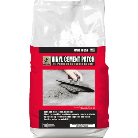 AKONA Vinyl Cement Patch, Fast Drying, Concrete Stains & Finishes, 10 lbs Bag